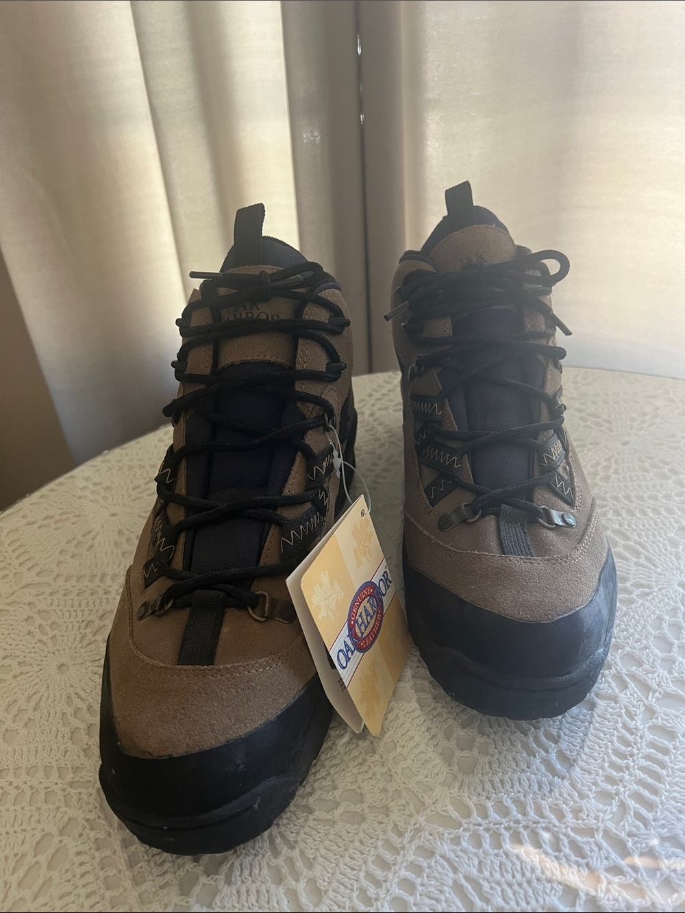 Oak Harbor Men's Brown Waterproof Hiking Boots with Rugged Grip - NWT